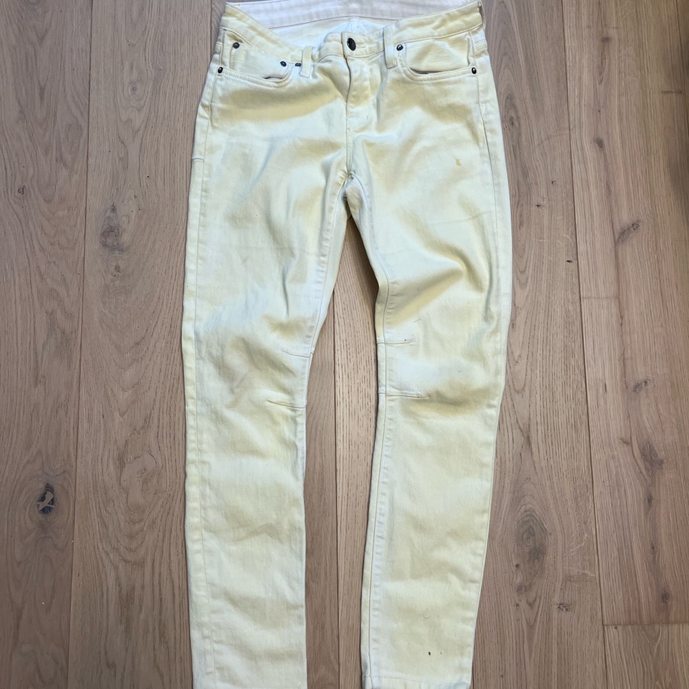Helmut Lang Women's Light Cream Skinny Jeans
